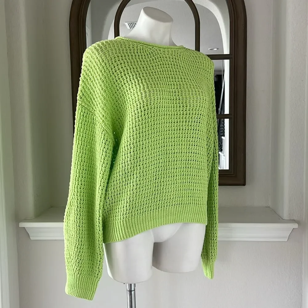 A.L.C Loose Knit Sweater in Lime Green, NWT, Size XL